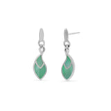 Leaf Flow Earrings with Stone