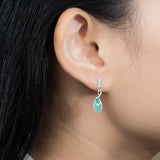 Leaf Flow Earrings with Stone