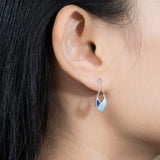 Twilight Leaf Earrings with Stone