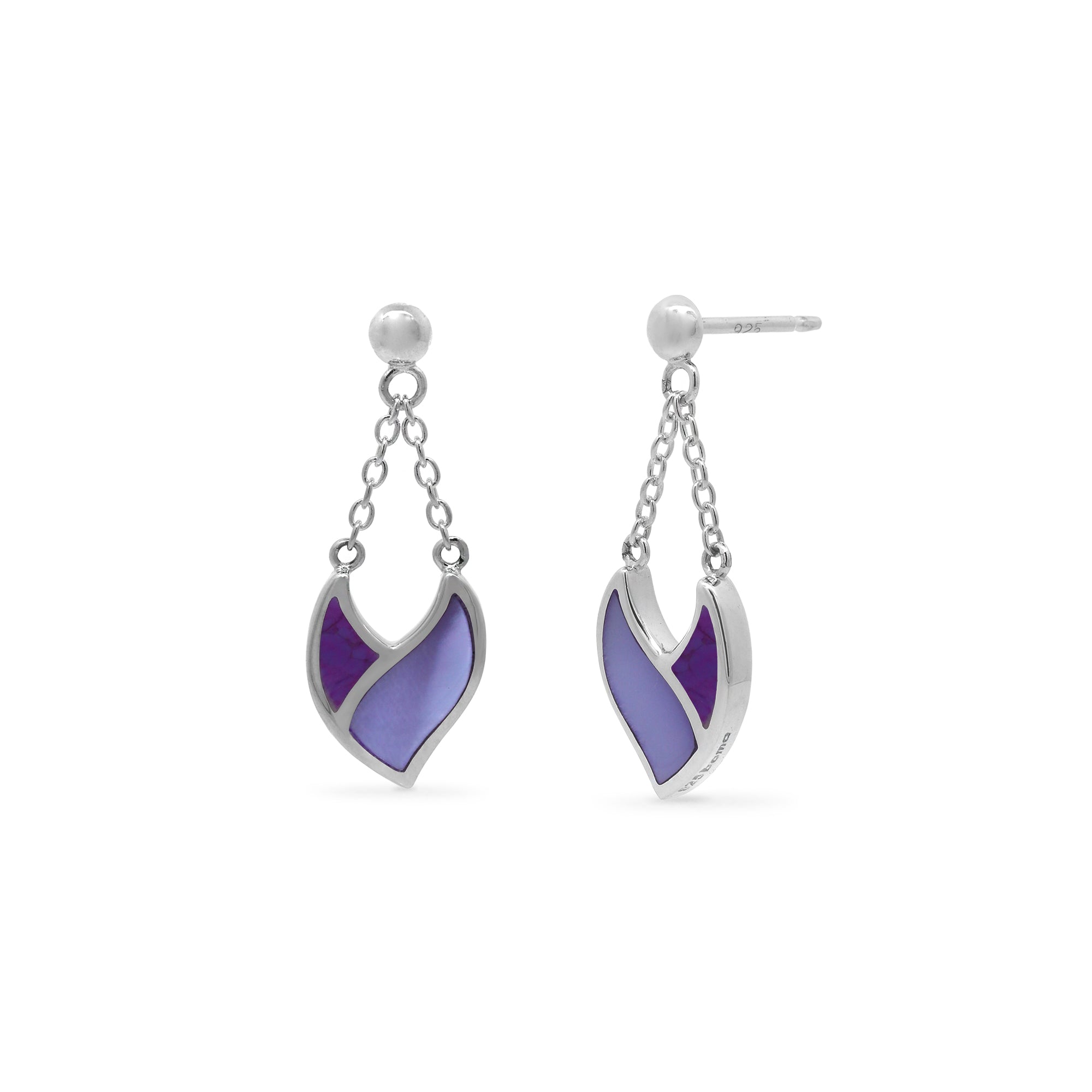Twilight Leaf Earrings with Stone