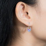 Twilight Leaf Earrings with Stone