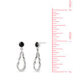 Twisted Teardrop Earrings with Stone