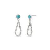 Twisted Teardrop Earrings with Stone