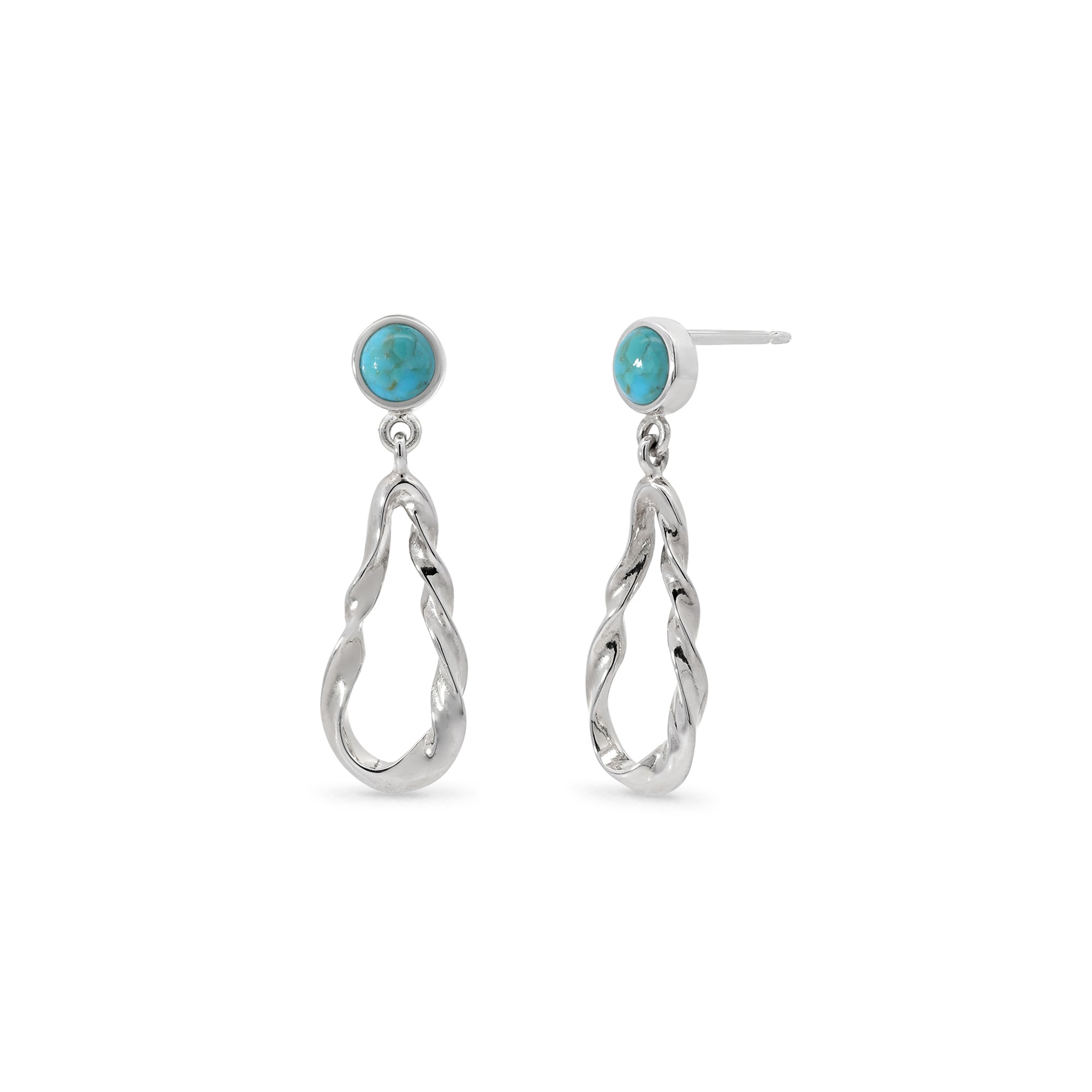 Twisted Teardrop Earrings with Stone