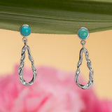 Twisted Teardrop Earrings with Stone
