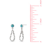 Twisted Teardrop Earrings with Stone