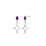 North Star Earrings with Purple Turquoise