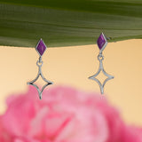 North Star Earrings with Purple Turquoise