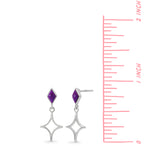 North Star Earrings with Purple Turquoise