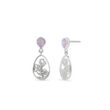 Bloom Oval Earrings with Pink Shell