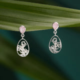 Bloom Oval Earrings with Pink Shell