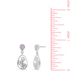Bloom Oval Earrings with Pink Shell