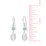 Serene Spiral Dangle Earrings with Stone