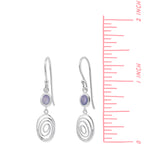 Serene Spiral Dangle Earrings with Stone