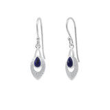 Hammered Teardrop Dangles with Stone