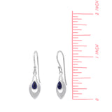 Hammered Teardrop Dangles with Stone