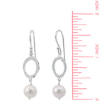 Hammered Oval Dangles with Pearl