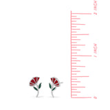 Red Carnation Stud Earrings
