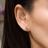 Red Carnation Stud Earrings