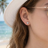 Clare Sunburst Studs with Opal