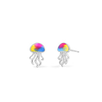 Boma Jewelry Jellyfish-shaped earrings with colorful tops on a white background