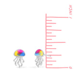 Rainbow Jellyfish Stud Earrings