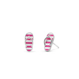 Pink & White Stripe Flip Flop Studs