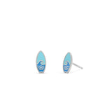 Ocean Wave Surfboard Stud Earrings