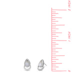 Halo Teardrop Stud Earrings with Stones