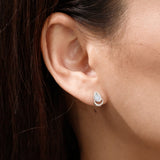 Halo Teardrop Stud Earrings with Stones