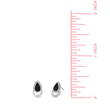 Halo Teardrop Stud Earrings with Stones
