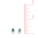 Halo Teardrop Stud Earrings with Stones