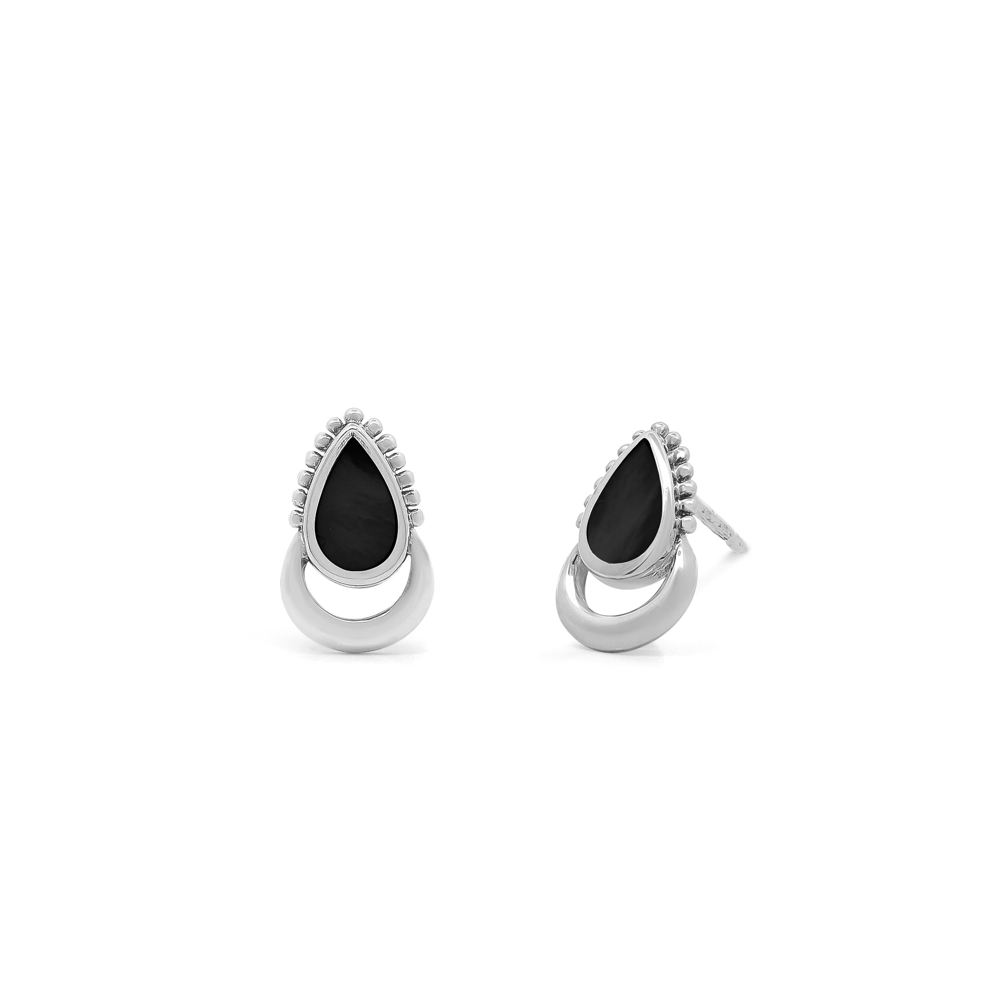 Halo Teardrop Stud Earrings with Stones