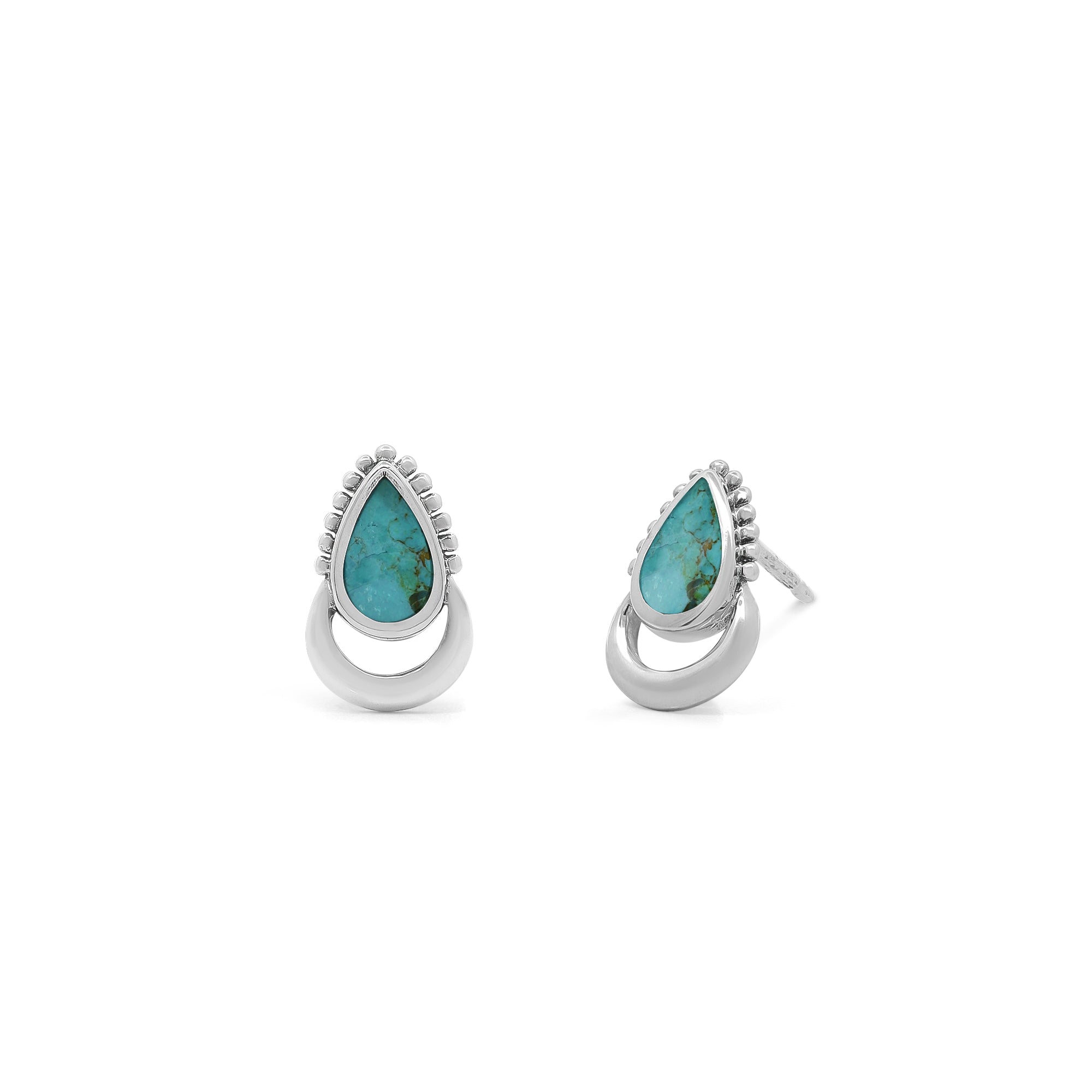 Halo Teardrop Stud Earrings with Stones