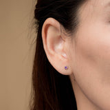 Clare Round Studs with Stone