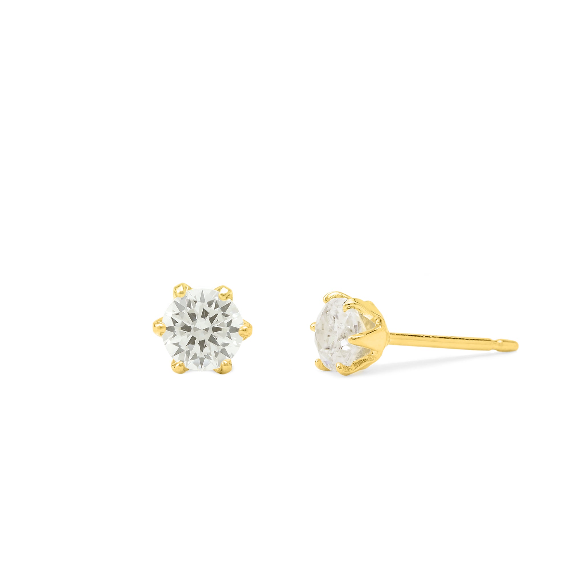 Clare Round Cut CZ Studs