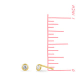 Clare Round Mini Studs with Stone