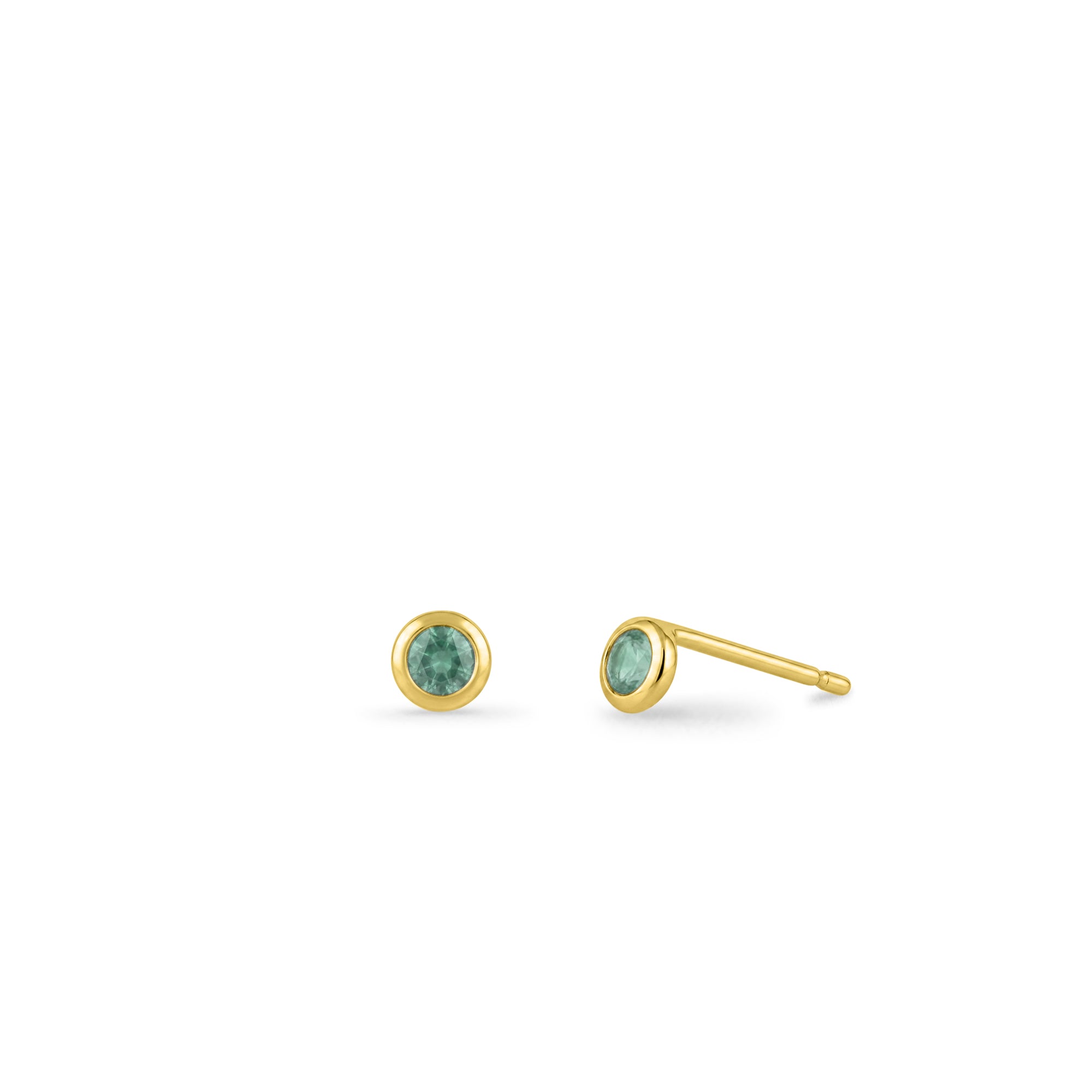 Clare Round Mini Studs with Stone