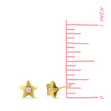 Clare Celeste Star Studs with Stone