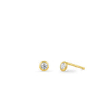 Clare Round Mini Studs with Stone