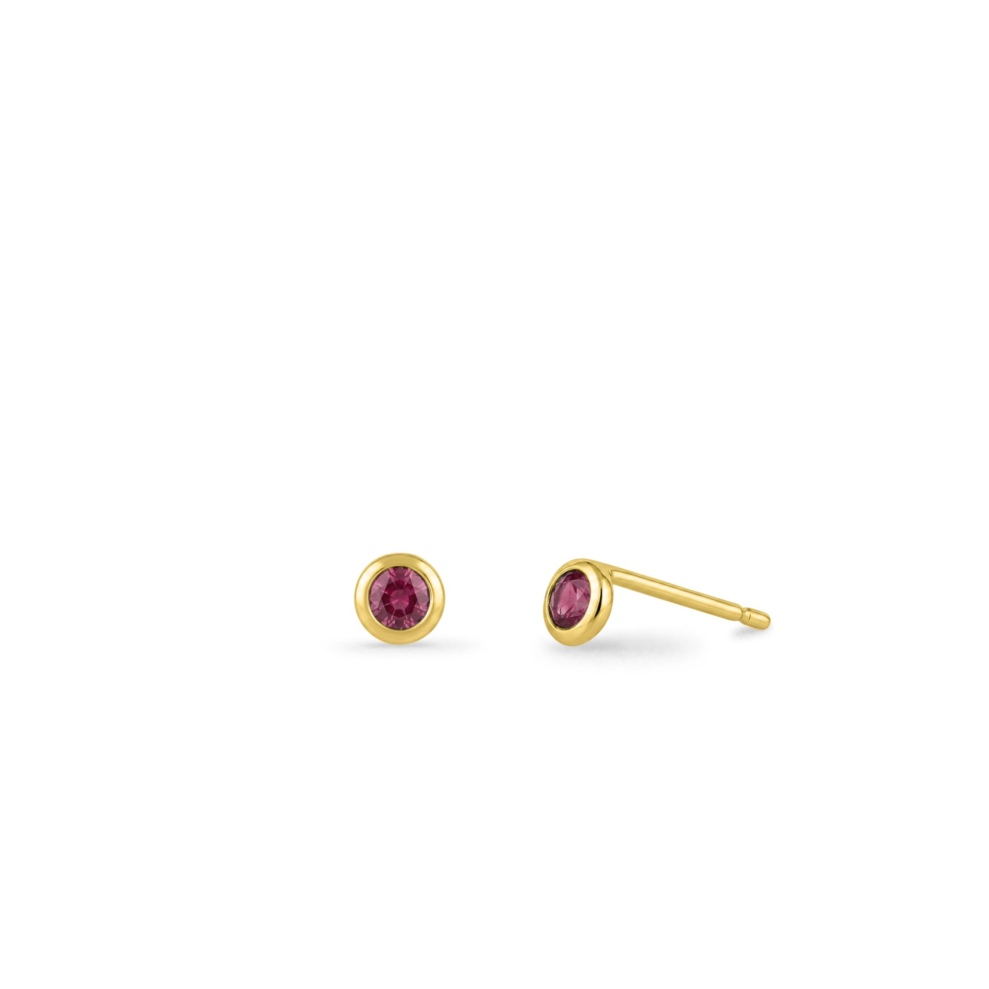 Clare Round Mini Studs with Stone