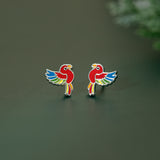 Rainbow Parrot Studs
