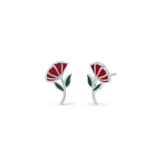 Red Carnation Stud Earrings