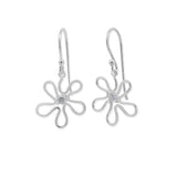 Clare Open Flower CZ Dangle Earrings