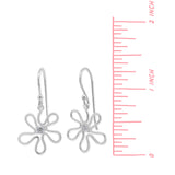 Clare Open Flower CZ Dangle Earrings