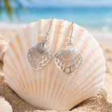 Outline Scallop Shell Dangle Earrings