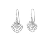 Outline Scallop Shell Dangle Earrings