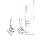 Outline Scallop Shell Dangle Earrings