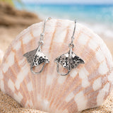 Manta Ray Dangle Earrings