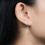 Modern Leaf Outline Dangle Earrings